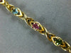 ESTATE 2.10CT AAA MULTI GEM 14KT YELLOW GOLD 3D CLASSIC X LOVE TENNIS BRACELET