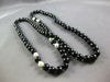 LARGE & LONG AAA BLACK ONYX & AAA SOUTH SEA PEARL 14K YELLOW GOLD NECKLACE 27197
