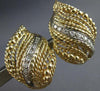 ESTATE LARGE .45CT DIAMOND 14K 2 TONE GOLD FILIGREE LEAF CLIP ON EARRINGS #27698