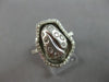 ESTATE LARGE .65CT DIAMOND 18KT WHITE GOLD 3D ETOILE OVAL MATTE & SHINY FUN RING