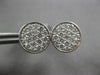 ESTATE LARGE 1.35CT DIAMOND 18KT WHITE GOLD CLASSIC PAVE CIRCULAR STUD EARRINGS
