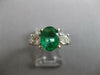 1.80CT DIAMOND & AAA EMERALD 14KT WHITE GOLD OVAL & ROUND ENGAGEMENT RING #27484