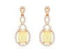 1.42CT DIAMOND & AAA OPAL 14KT ROSE GOLD OVAL & ROUND INFINITY HANGING EARRINGS