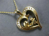 ESTATE .18CT DIAMOND 14KT YELLOW GOLD MOTHER & CHILD HEART LOVE FLOATING PENDANT