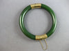 ANTIQUE LARGE HANDCRAFTED AAA JADE 14KT YELLOW GOLD CUFF BANGLE BRACELET #27685