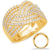 LARGE 1.16CT DIAMOND 14K YELLOW GOLD 3D MULTI ROW CRISS CROSS INFINITY LOVE RING