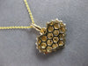 1.37CT DIAMOND 14KT YELLOW GOLD 3D HEART SHAPE INVISIBLE LOVE FLOATING PENDANT