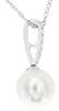 .10CT DIAMOND & AAA SOUTH SEA PEARL 14K WHITE GOLD 3D SOLITAIRE FLOATING PENDANT