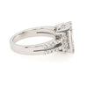 LARGE 1.06CT DIAMOND 18K WHITE GOLD ROUND & BAGUETTE CLUSTER DOUBLE BAR FUN RING