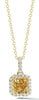 .78CT DIAMOND & AAA YELLOW SAPPHIRE 14KT YELLOW GOLD PRINCESS FLOATING PENDANT
