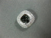 ESTATE .44CT DIAMOND 18KT WHITE GOLD 3D SQUARE ROUND DOUBLE HALO JACKET EARRINGS