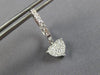 .72CT DIAMOND 18KT WHITE GOLD INVISIBLE HEART SHAPE PAVE LOVE HANGING EARRINGS