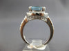 LARGE 3.91CT DIAMOND & AAA AQUAMARINE 14KT WHITE GOLD 3D HALO ENGAGEMENT RING