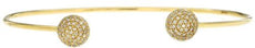 .45CT DIAMOND 14KT YELLOW GOLD 3D CIRCULAR DOME SHAPE FLEXIBLE BANGLE BRACELET