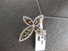 ESTATE 1.06CT DIAMOND 14KT TWO TONE GOLD 3D OPEN FILIGREE CROSS FLOATING PENDANT