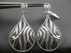 ESTATE LARGE 1.30CT DIAMOND 14K WHITE GOLD 3D TEAR DROP CLIP ON HANGING EARRINGS