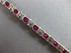 ESTATE WIDE 14.06CT DIAMOND & AAA RUBY 14KT WHITE GOLD 3D TENNIS BRACELET #27618