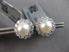 .90CT DIAMOND & AAA SOUTH SEA PEARL 18KT & 14KT WHITE GOLD FLOWER STUD EARRINGS