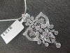 LARGE .72CT DIAMOND 18KT WHITE GOLD FILIGREE FLOWER CHANDELIER FLOATING PENDANT