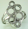 ESTATE LARGE .25CT DIAMOND 14KT WHITE GOLD 3D CLASSIC MULTI CIRCULAR FUN RING