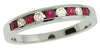 .47CT DIAMOND & AAA RUBY 14KT WHITE GOLD CLASSIC ROUND 9 STONE CHANNEL FUN RING