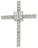 .34CT DIAMOND 14KT WHITE GOLD ROUND & PRINCESS INVISIBLE CROSS FLOATING PENDANT
