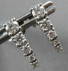 ESTATE .72CT DIAMOND 18KT WHITE GOLD 3D ROUND GRADUATING FUN HANGING EARRINGS