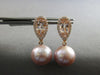 2.39CT DIAMOND & AAA MORGANITE & PINK SOUTH SEA PEARL 18KT ROSE GOLD 3D EARRINGS