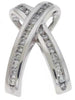 .44CT DIAMOND 14KT WHITE GOLD CLASSIC CRISS CROSS X LOVE CHANNEL SLIDER PENDANT