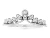 ESTATE .13CT DIAMOND 14KT WHITE GOLD 3D CLASSIC ROUND FILIGREE CROWN LOVE RING