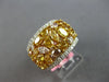 LARGE 4.63CT WHITE & INTENSE MULTI COLOR DIAMOND 18KT 2 TONE GOLD CLUSTER RING
