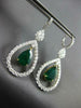 EXTRA LARGE 10.16CT DIAMOND & AAA EMERALD 18KT TWO TONE GOLD 3D HANGING EARRINGS