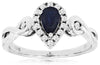 .69CT DIAMOND & AAA SAPPHIRE 14KT WHITE GOLD PEAR SHAPE & ROUND HALO LOVE RING