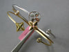 .39CT DIAMOND 14KT TRI COLOR GOLD 3 STONE MULTI FLOWER STACKABLE BANGLE BRACELET
