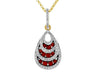 .63CT DIAMOND & AAA RUBY 14KT YELLOW GOLD MULTI ROW TEAR DROP FLOATING PENDANT