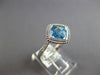 1.62CT DIAMOND & AAA BLUE TOPAZ 14K WHITE GOLD CUSHION & ROUND FILIGREE FUN RING