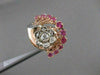 ANTIQUE 1.69CT OLD MINE DIAMOND RUBY 14K W ROSE GOLD FLOWER COCKTAIL RING #21009