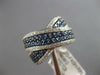 LARGE 2.22CT DIAMOND & AAA SAPPHIRE 14K WHITE GOLD 3D MULTI ROW CRISS CROSS RING
