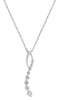 ESTATE .23CT DIAMOND 14KT WHITE GOLD 3D CLASSIC JOURNEY LOVE FLOATING PENDANT
