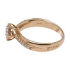 ESTATE DIAMOND 18KT ROSE GOLD 3D CLASSIC FLOWER CRISS CROSS LOVE RING
