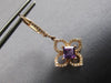 1.15CT DIAMOND & AAA AMETHYST 14K ROSE GOLD PRINCESS CUT & ROUND FLOWER EARRINGS