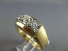 ESTATE .75CT DIAMOND 14KT 2 TONE GOLD THREE STONE MATTE & SHINY MENS RING #27728