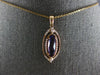 ESTATE 1.15CT DIAMOND & AAA AMETHYST 14KT ROSE GOLD 3D FILIGREE FLOATING PENDANT