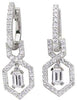 1.3CT DIAMOND 14KT WHITE GOLD ROUND & BAGUETTE INFINITY HEXAGON HANGING EARRINGS