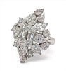 LARGE 3.44CT DIAMOND & BLACK ENAMEL 18KT WHITE GOLD 3D MULTI SHAPE COCKTAIL RING