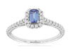 .62CT DIAMOND & AAA TANZANITE 14K WHITE GOLD 3D EMERALD CUT HALO FRIENDSHIP RING