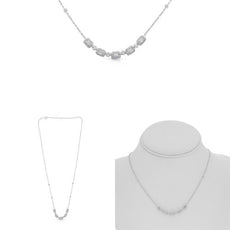 .71CT DIAMOND 14KT WHITE GOLD ROUND & BAGUETTE BY THE YARD ADJUSTABLE NECKLACE