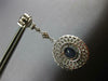 ESTATE EXTRA LARGE 11.86CT DIAMOND & AAA SAPPHIRE 18K WHITE GOLD FLOWER EARRINGS