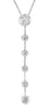 LARGE .39CT DIAMOND 14KT WHITE GOLD SOLITAIRE BY THE YARD BEZEL FLOATING PENDANT