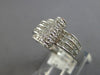 WIDE .80CT DIAMOND 18K WHITE GOLD 3D MULTI ROW ROUND & PRINCESS SWIRL FUN RING